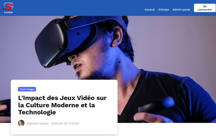 Сapture d'écran de Super Blog